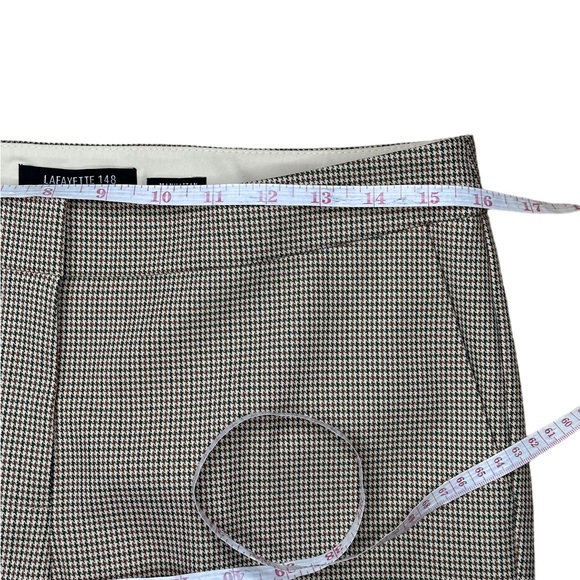LAFAYETTE 148 New York Brown Houndstooth MANHATTAN Pants - Picture 7 of 10